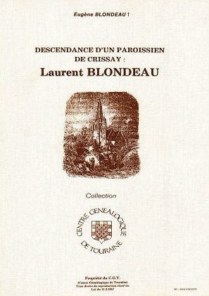 C26 Descendance d'un paroissien de Crissay : Laurent BLONDEAU