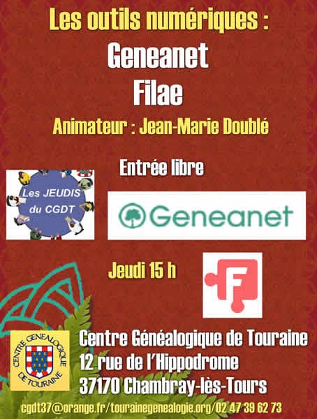 18 décembre 2025 - Les jeudis du CGDT - Geneanet / Filae - au local ou à distance