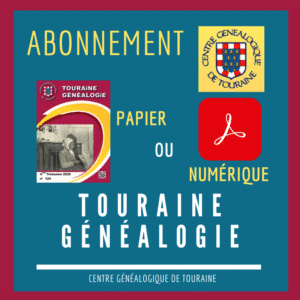 ABONNEMENT 2026 TOURAINE GÉNÉALOGIE Numérique ou Papier