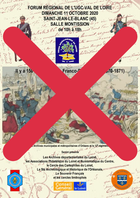 11 octobre 2020 Saint-Jean-Le-Blanc - Forum régional de l'UGC Val-De-Loire : ANNULÉ