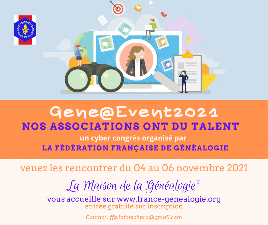 4 au 6 novembre 2021 - Cyber Congrès Gene@Event2021