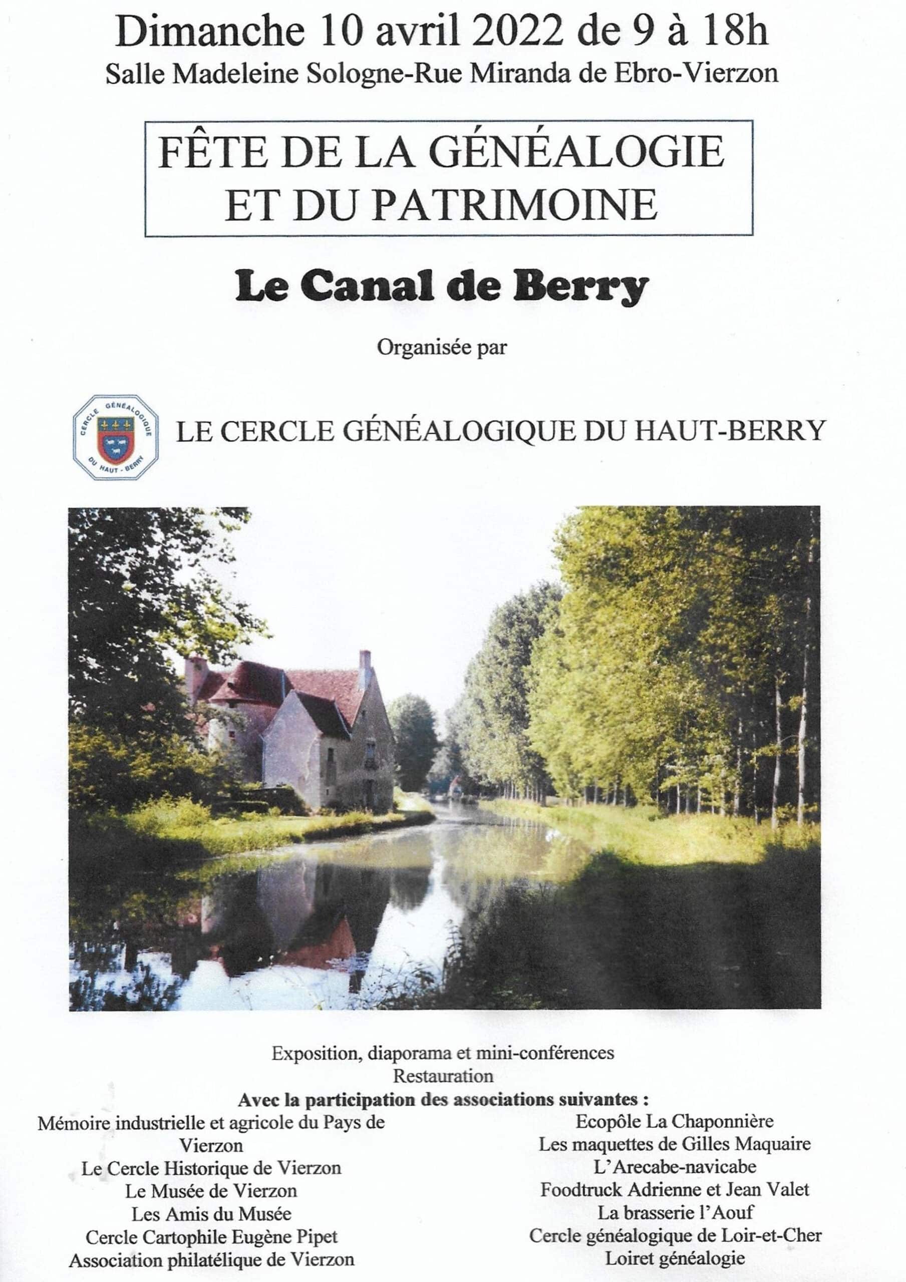 10 avril 2022 - Fête de la généalogie et du patrimoine à Vierzon (18)