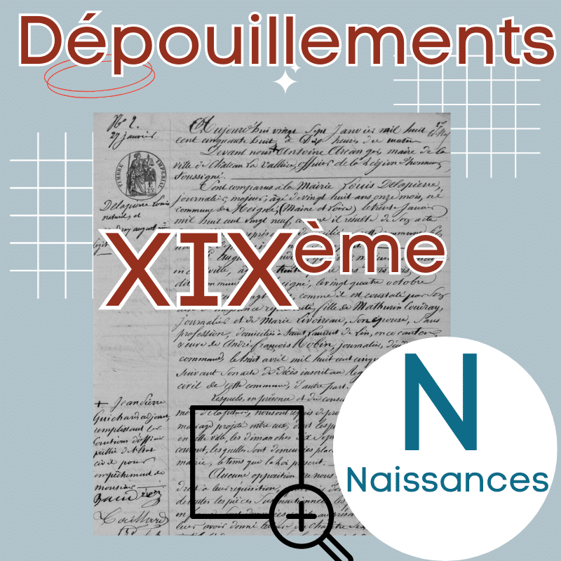 Dépouillements des naissances du XIXème